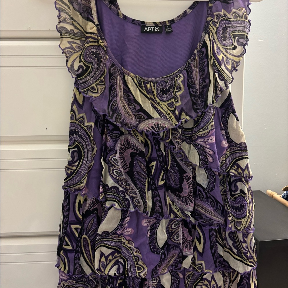 Apt. 9 Purple and Black Paisley Top